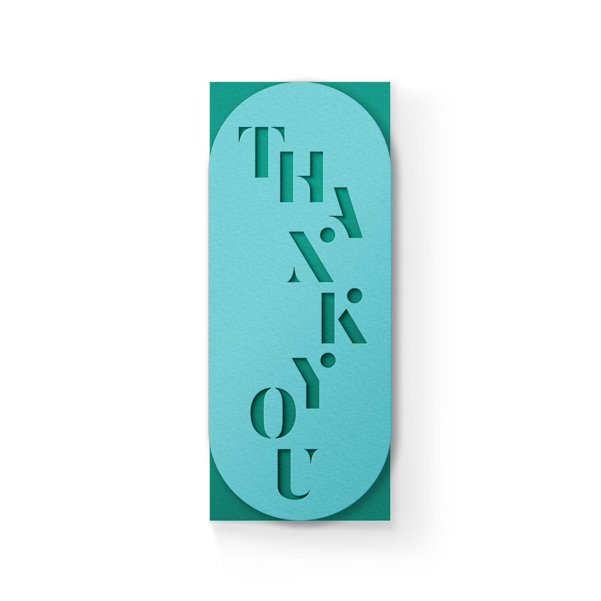 Thank You Slim Sleeve Card - Turquoise